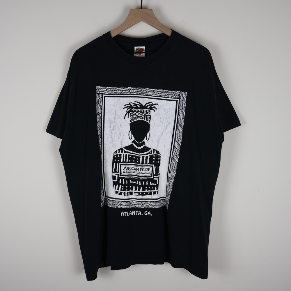 Vintage African Pride at Underground Atlanta Shirt Black XL 23.5x30